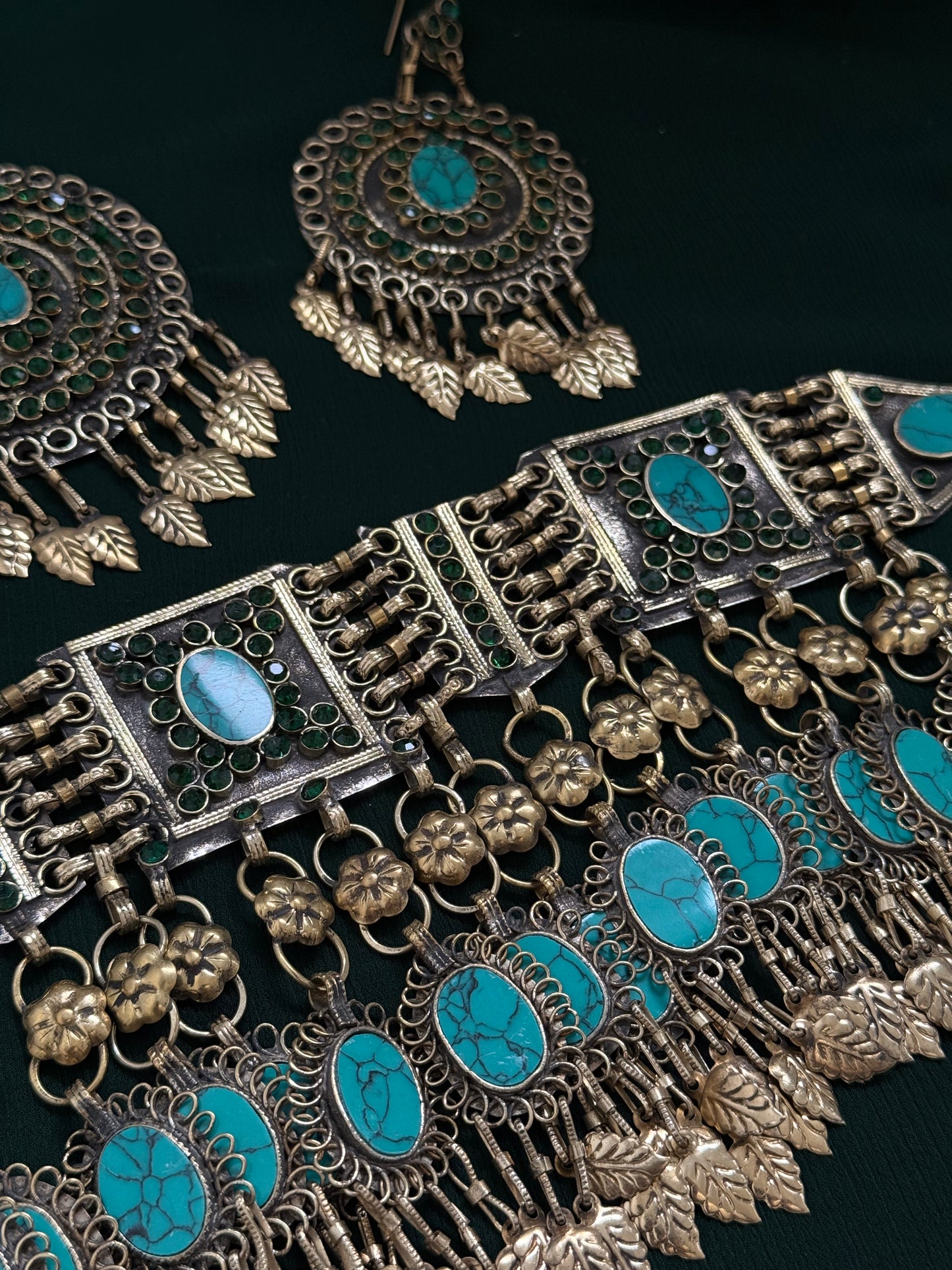 Medium jewelry set - Turqoise oval