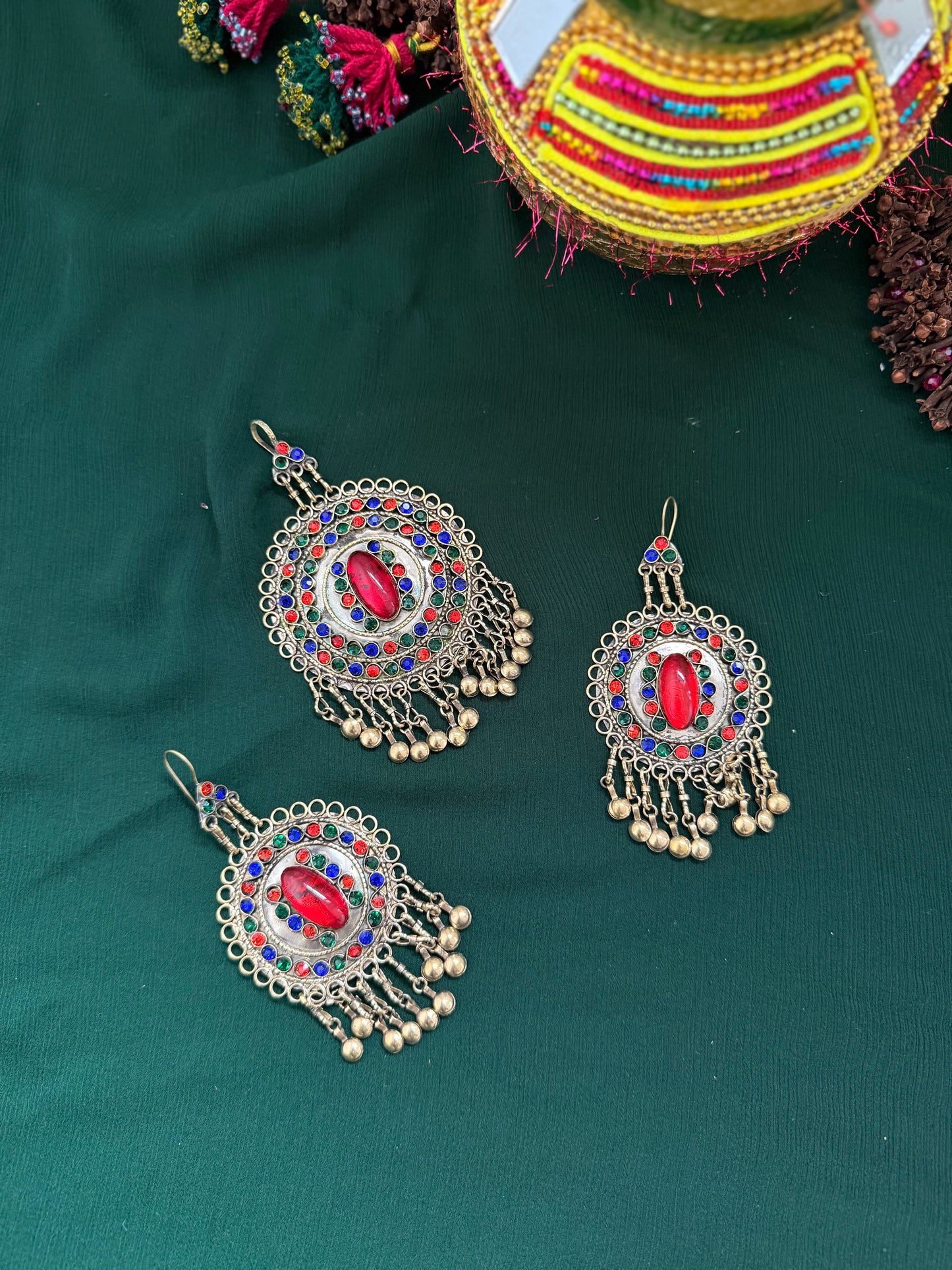 Kuchi earrings and headpiece