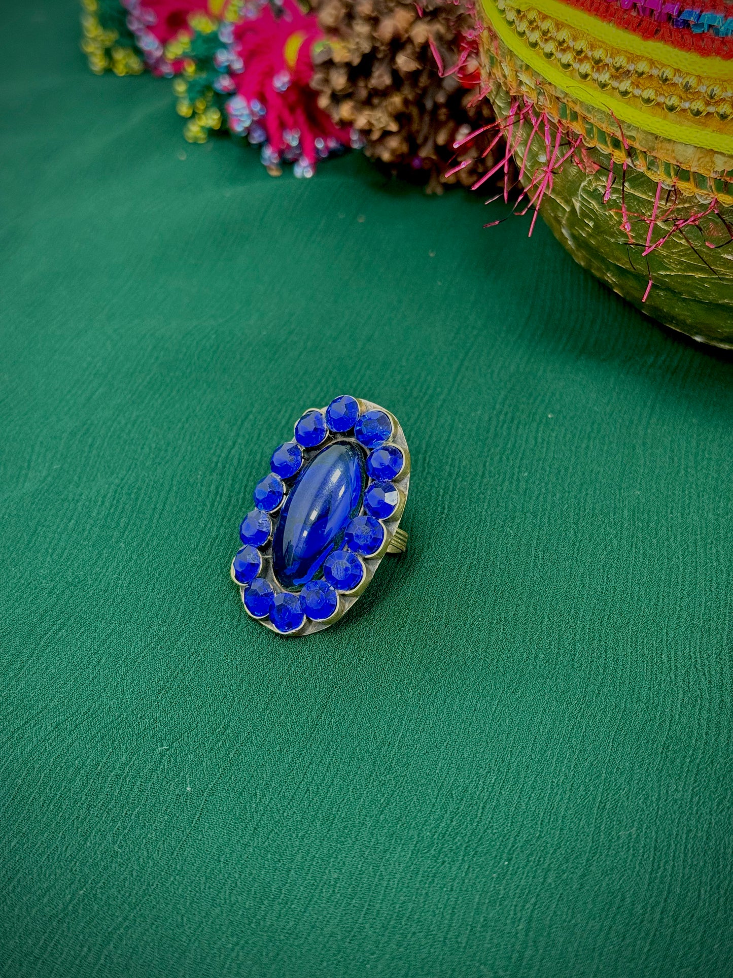 Blue oval ring