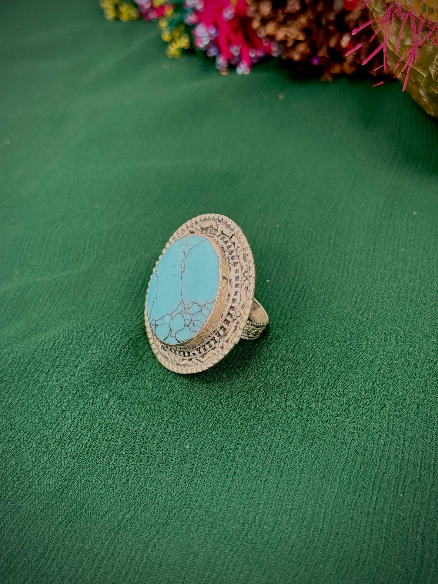Turquoise round ring
