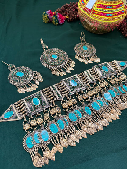 Medium jewelry set - Turqoise oval