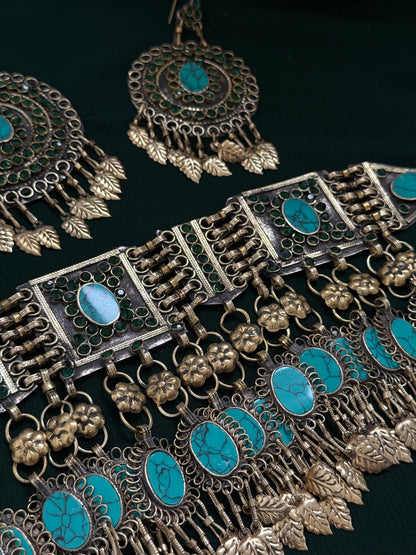 Medium jewelry set - Turqoise oval