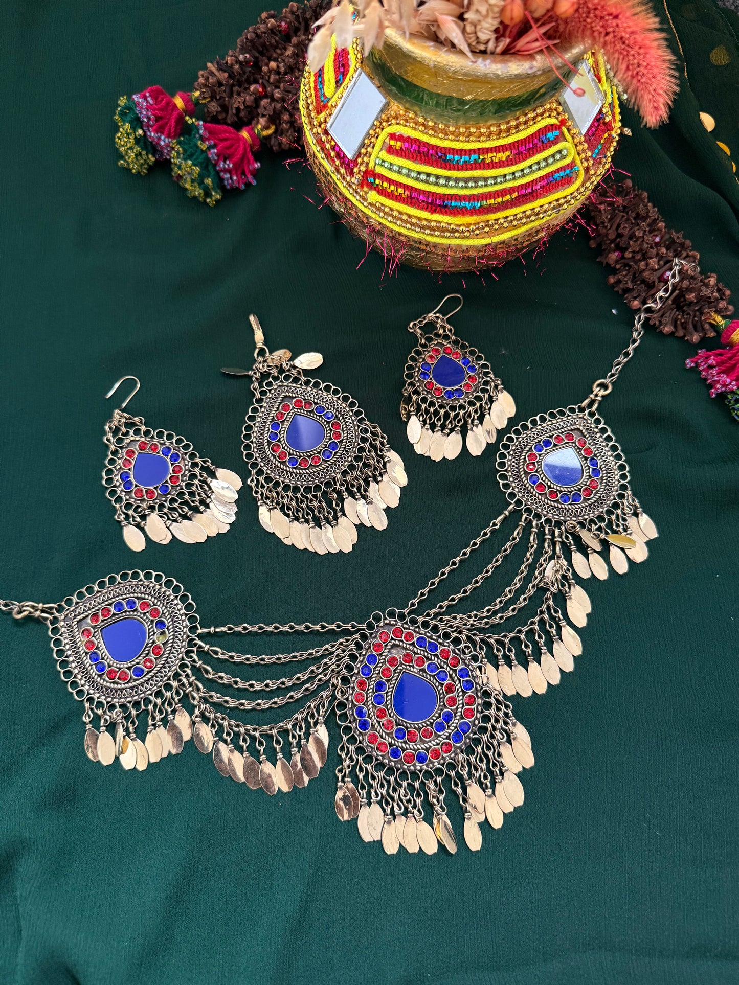 Small jewelry set - Blue teardrop