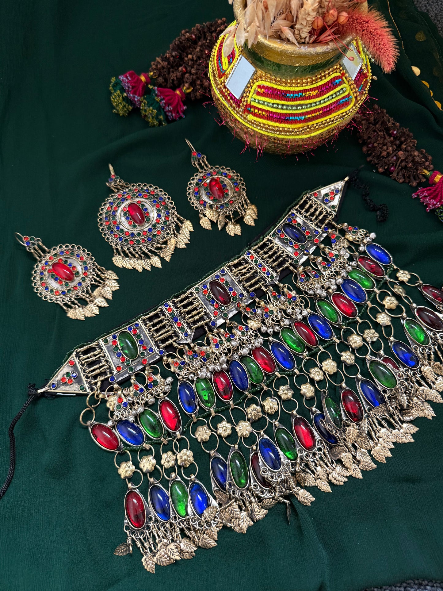 Large jewelry set - Multicolor Oval