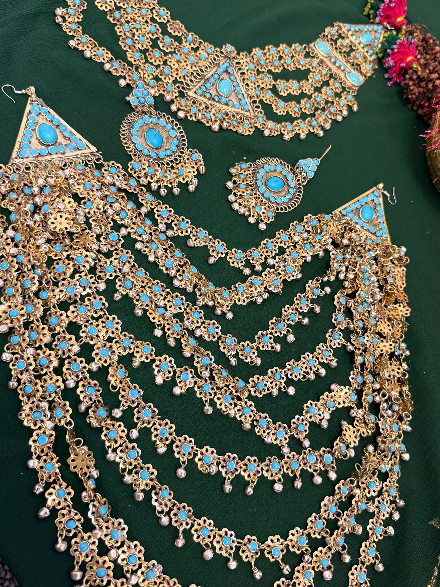 X-large jewelry set - Turquoise gold