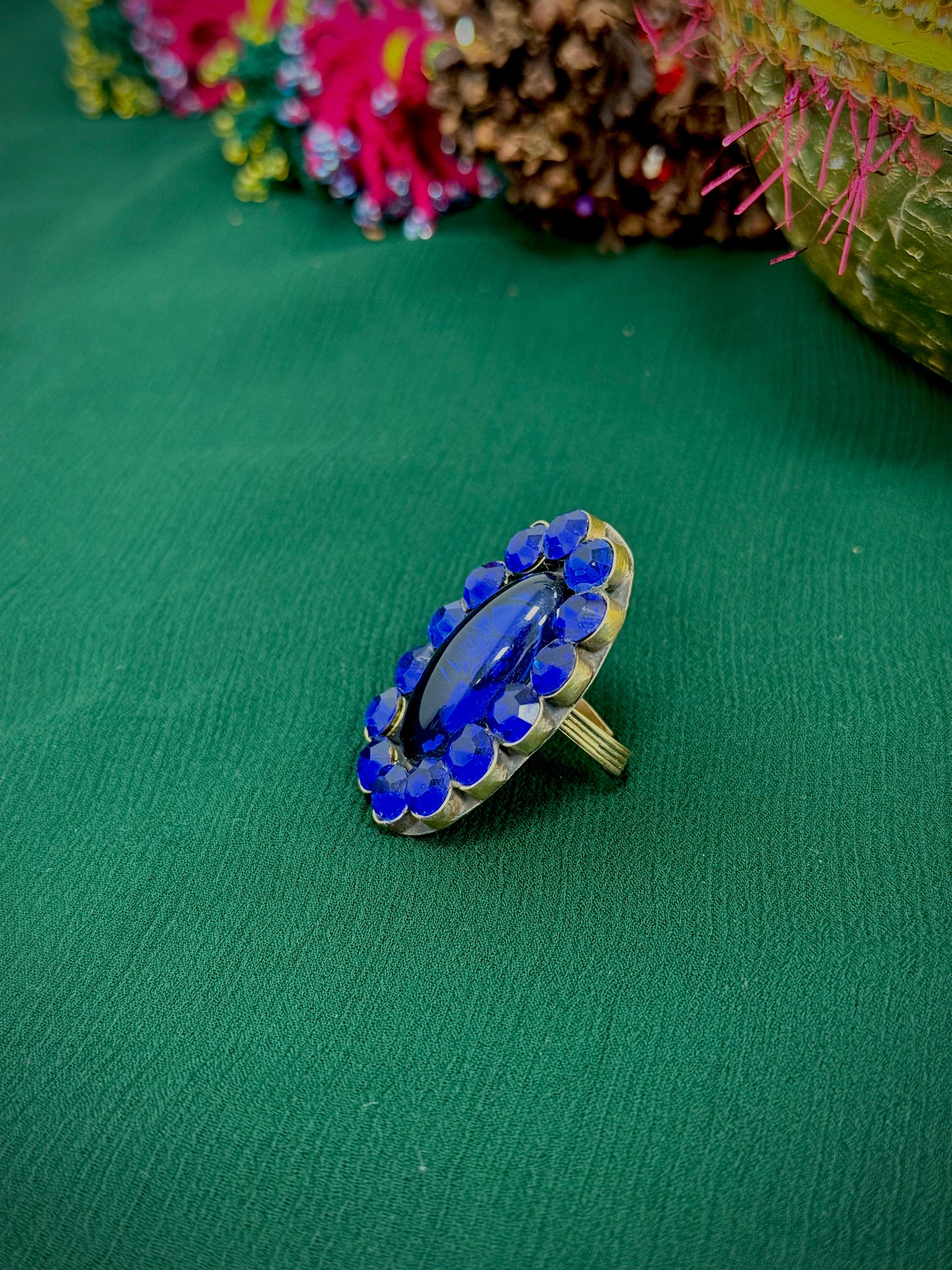 Blue oval ring