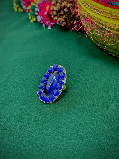 Blue oval ring
