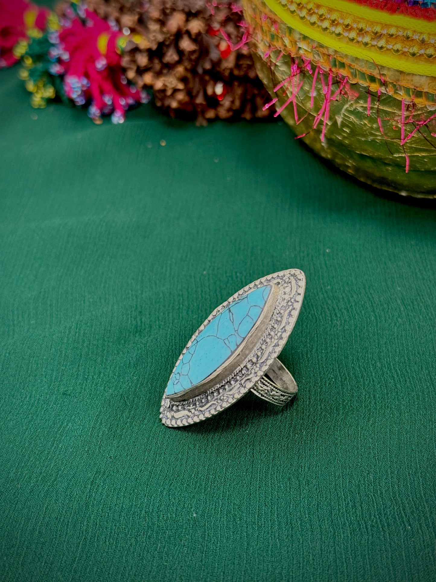 Turquoise marquise ring